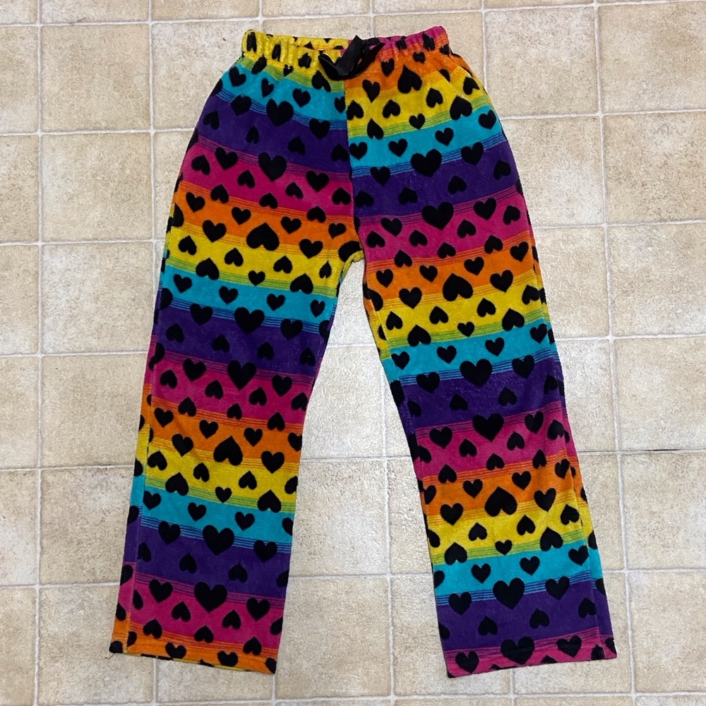 Sweet n Sassy Rainbow Heart Kids Pajama Bottoms Size (14-16)